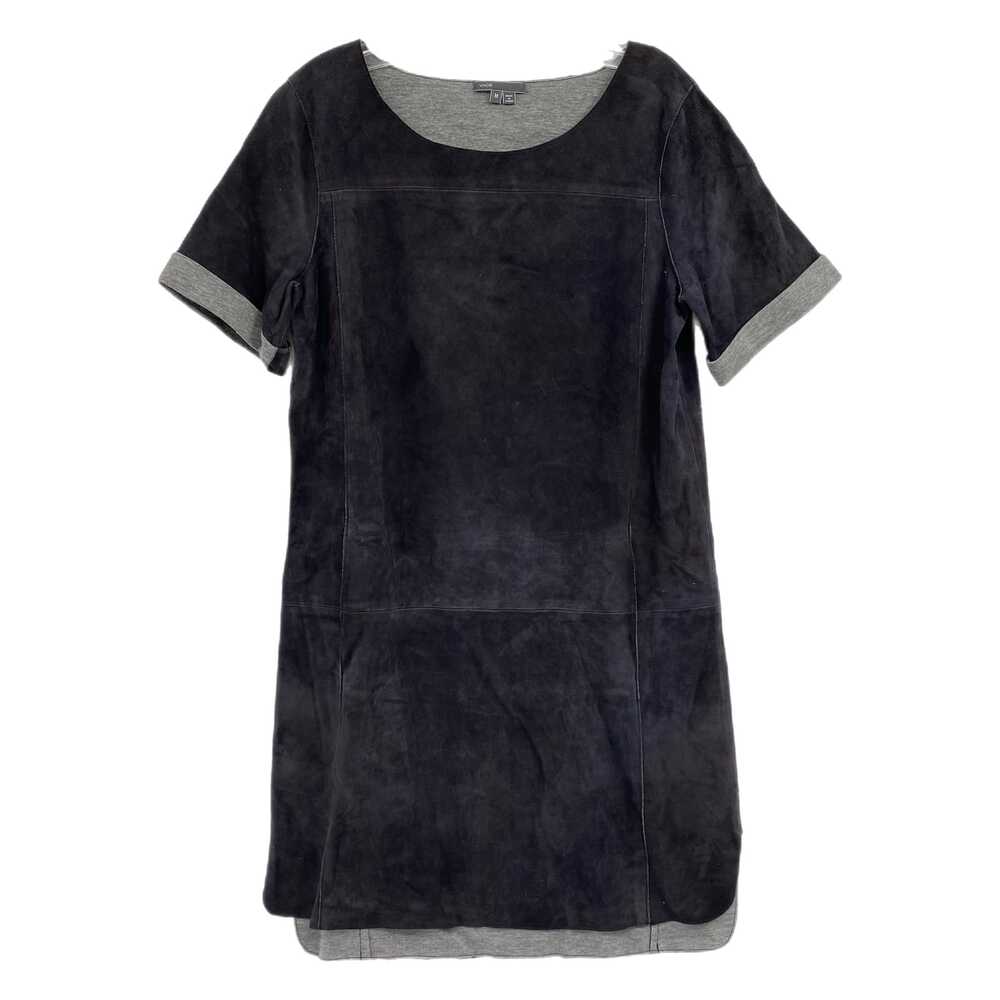 Vince Black Gray Goat Suede Mini Dress | Womens M